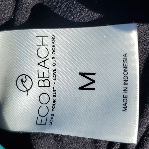 NEW Eco Beach Black Floral High Neck One Piece Swimsuit Size M - Picture 12 of 14